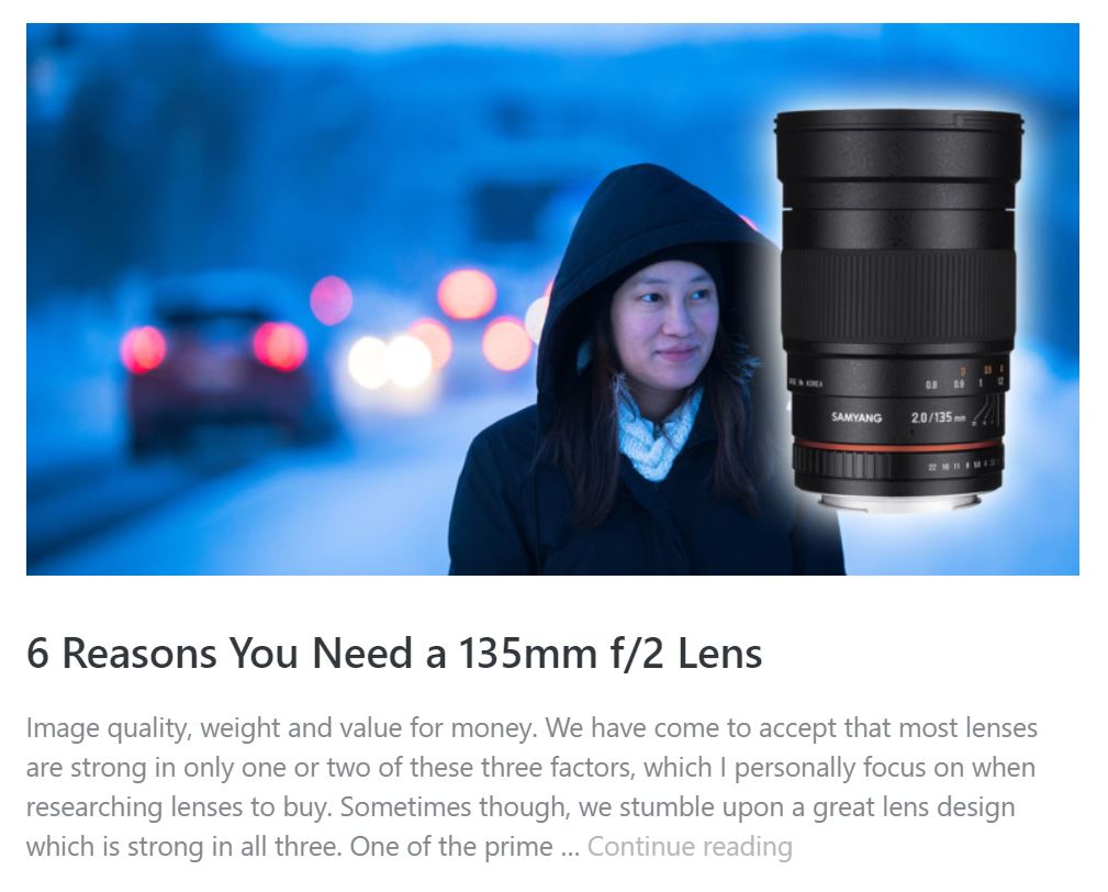 6 Reasons You Need a 135mm f/2 Lens