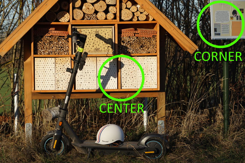 Classic vs. modern super-zoom lens review travelling to a wild bee hotel with a Ninebot MAX G30 e-Scooter