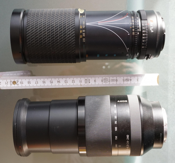 Tokina SZ-X 28-200mm made in 1987 vs. Sony FE 24-240mm f3.5-f6.3 modern superzoom
